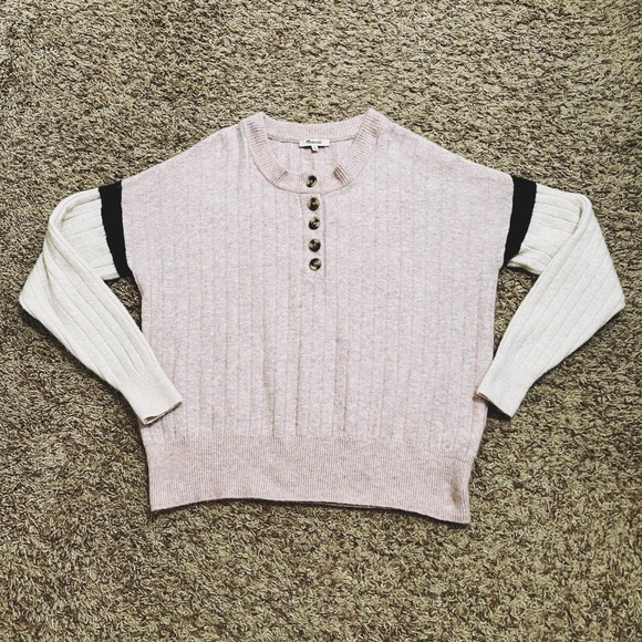 [Madewell] Alpaca Merino Wool Cotton Candy Pink Sweater Ribbed Chunky Size M - Picture 5 of 9